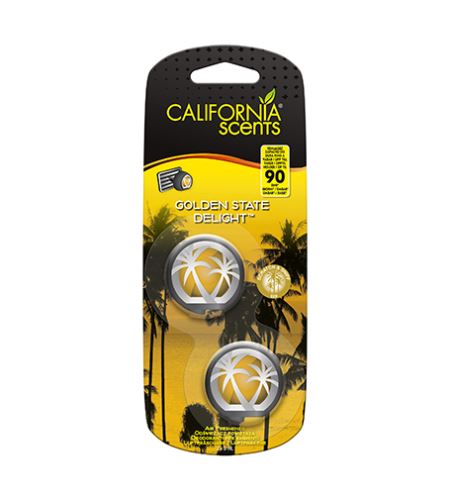 California Scents Mini Diffuser Golden State Delight parfum în mașină 2 x 3 ml