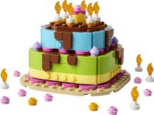 LEGO® Tort pentru petrecerea de zi de naștere cu decorațiuni, Set cadou distractiv, Decorațiune pentru masă 40815 (1)