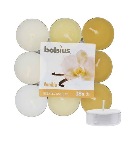 Bolsius Scented Tealights Vanilla 4h lumânare de ceai 18 buc