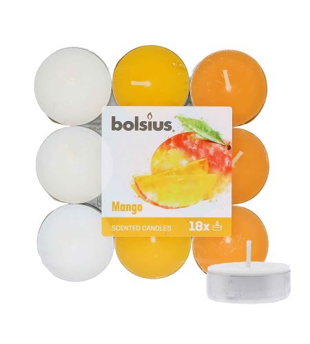 Bolsius Scented Tealights Mango 4h lumânare de ceai 18 buc