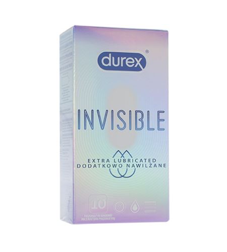 Durex Invisible Extra Thin Extra Lubricated prezervative 10 buc