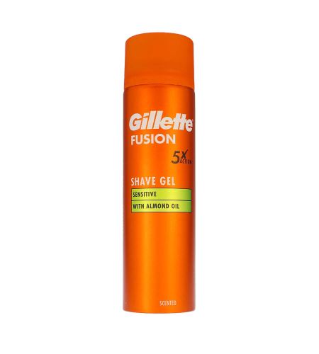 Gillette Fusion gel de ras pentru pielea sensibila a fetei pentru bărbati 200 ml