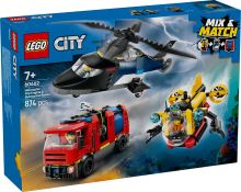 LEGO® City 60462 Elicopter, autospecială de pompieri și submarin în versiuni remixate (4)