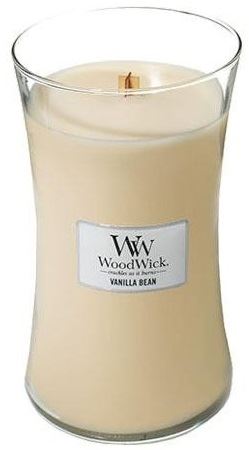 WoodWick Vanilla Bean lumânare parfumată cu fitil de lemn 609,5 g
