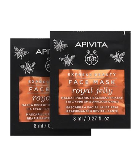 Apivita Express Beauty Face Mask Royal Jelly mască revitalizantă pentru ten cu efect de întărire 2x8 ml