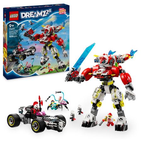 LEGO® DREAMZzz™ 71497 Robotul tigru al lui Cooper și mașina hot rod a lui Zero