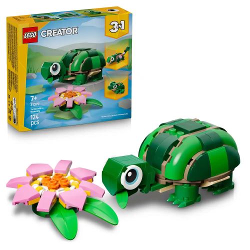 LEGO® Creator 3 v 1 31377 Broască-țestoasă cu o floare de nufăr