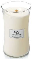 WoodWick White Tea &amp; Jasmine lumânare parfumată cu fitil de lemn 609,5 g