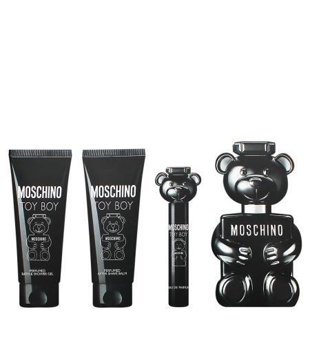 Moschino Toy Boy set cadou pentru bărbati parfémovaná voda 100 ml + balzám po holení 100 ml + sprchový gel 100 ml + parfémovaná voda 10 ml
