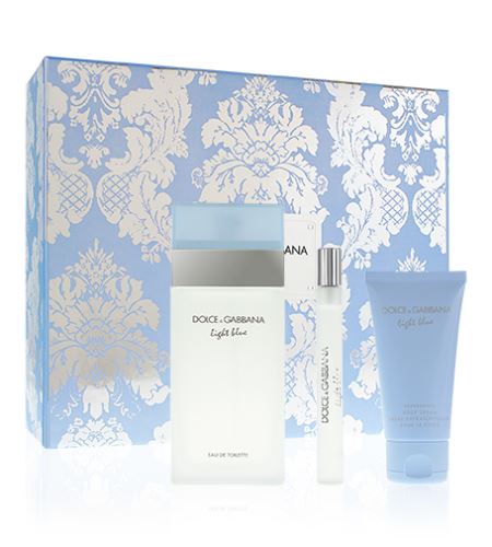 Dolce & Gabbana Light Blue toaletní voda 100 ml + tělový krém 50 ml + toaletní voda 10 ml Pro ženy dárková sada
