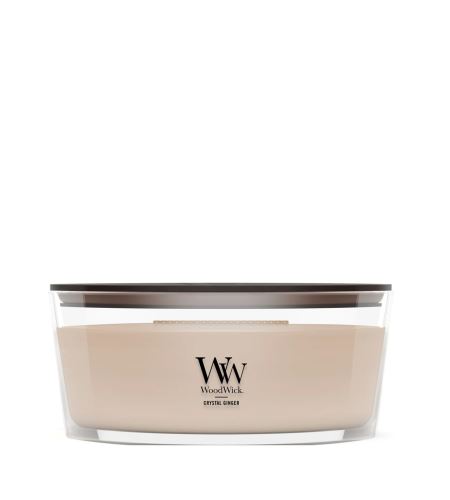 WoodWick Crystal Ginger lumânare parfumată cu fitil de lemn 453,6 g