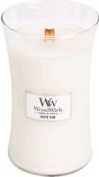 WoodWick White Teak lumânare parfumată cu fitil de lemn 609,5 g