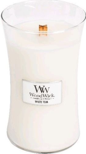 WoodWick White Teak lumânare parfumată cu fitil de lemn 609,5 g
