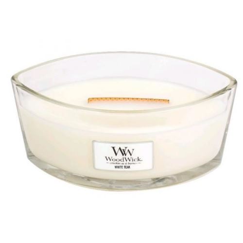 WoodWick White Teak lumânare parfumată cu fitil de lemn 453,6 g