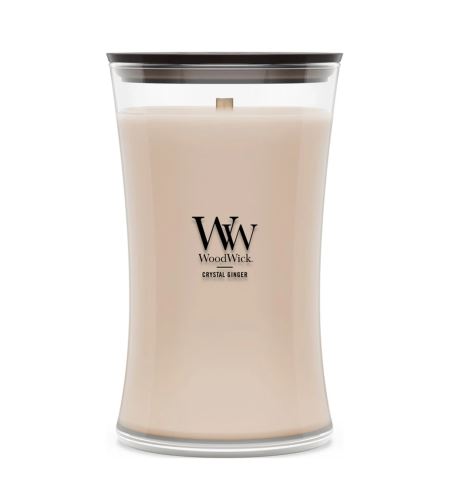 WoodWick Crystal Ginger lumânare parfumată cu fitil de lemn 609,5 g