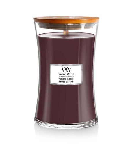 Woodwick Phantom Cherry lumânare parfumată cu fitil de lemn 609,5 g