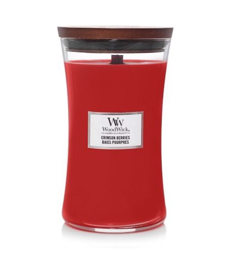 WoodWick Crimson Berries lumânare parfumată cu fitil de lemn 609,5 g