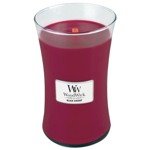 WoodWick Black Cherry lumânare parfumată cu fitil de lemn 609,5 g