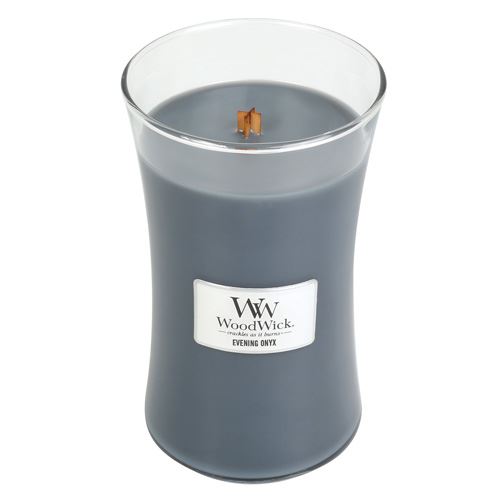 WoodWick Evening Onyx lumânare parfumată cu fitil de lemn 609,5 g