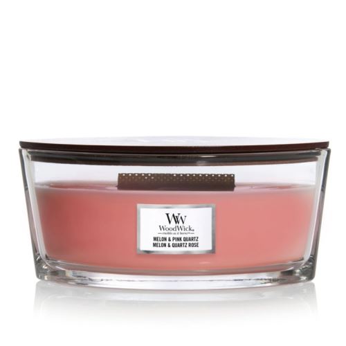 WoodWick Melon & Pink Quartz lumânare parfumată cu fitil de lemn 453,6 g