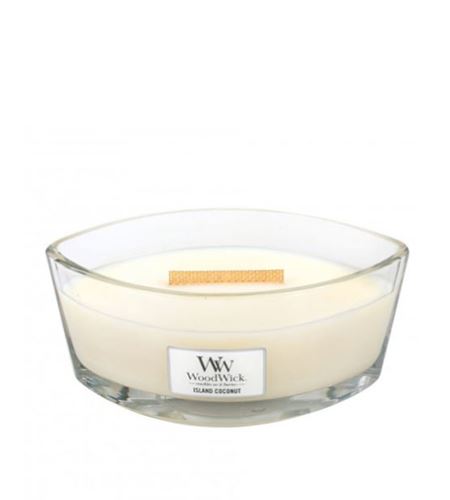 WoodWick Island Coconut lumânare parfumată cu fitil de lemn 453,6 g