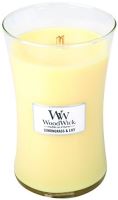 WoodWick Lemongrass &amp; Lily lumânare parfumată cu fitil de lemn 609,5 g