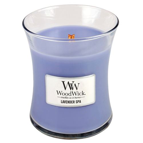 WoodWick Lavender Spa lumânare parfumată cu fitil de lemn 275 g