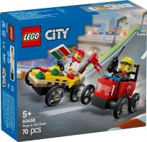 LEGO® City 60458 Pachet de curse Furgonetă de pizza vs. autospecială de pompieri (4)