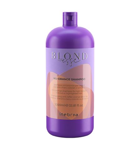 INEBRYA BLONDESSE No-Orange șampon împotriva nuanțelor portocalii pentru părul castaniu deschis sau păr decolorat