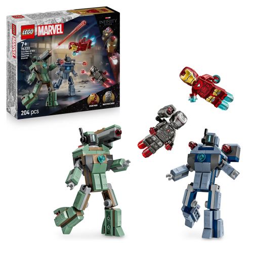 LEGO® ǀ Marvel 76320 Iron Man și War Machine vs dronele Hammer