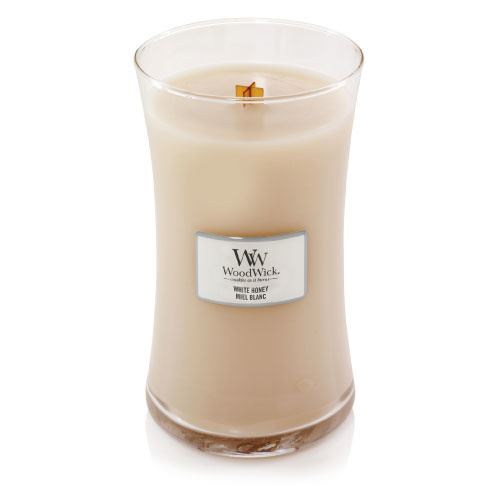 WoodWick White Honey lumânare parfumată cu fitil de lemn 609,5 g