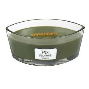 WoodWick Frasier Fir lumânare parfumată cu fitil de lemn 453,6 g