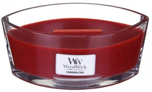 WoodWick Cinnamon Chai lumânare parfumată cu fitil de lemn 453,6 g
