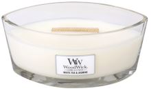 WoodWick White Tea &amp; Jasmine lumânare parfumată cu fitil de lemn 453,6 g