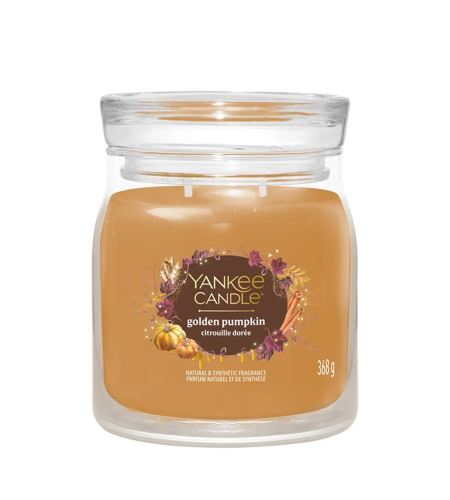 Yankee Candle Pumpkin Cinnamon Swirl lumânare mijlocie Signature 368 g