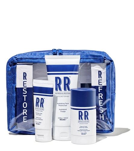 REUZEL RR Skincare set cadou pentru bărbati čistící tyčinka na obličej 50g + hydratační pleťový krém 100ml + oční krém 30ml + taštička