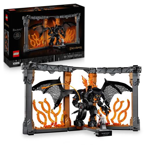 LEGO® Icons 10367 Stăpânul inelelor: Dioramă pentru bibliotecă cu un Balrog™