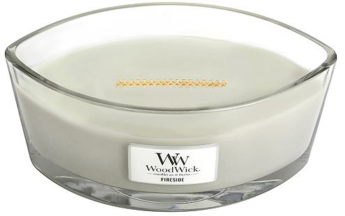 WoodWick Fireside lumânare parfumată cu fitil de lemn 453,6 g