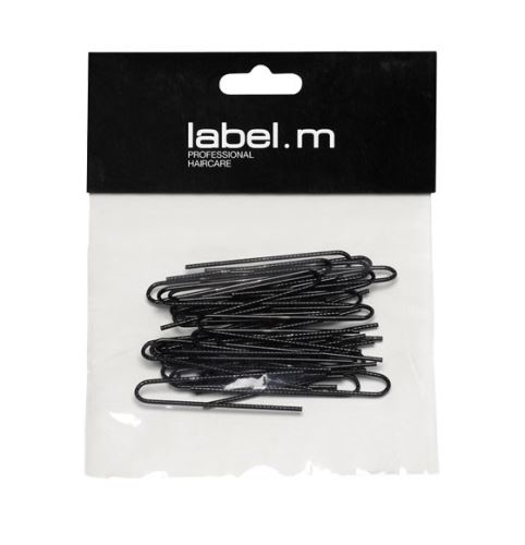 label.m Twisted U-Pin Black 50mm (40)/Vlásenka do U vroubkovaná černá 50mm 40ks
