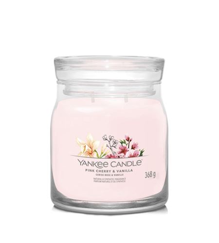 Yankee Candle Pink Cherry & Vanilla lumânare mijlocie Signature 368 g