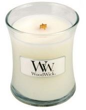 WoodWick White Tea & Jasmine lumânare parfumată cu fitil de lemn 85 g