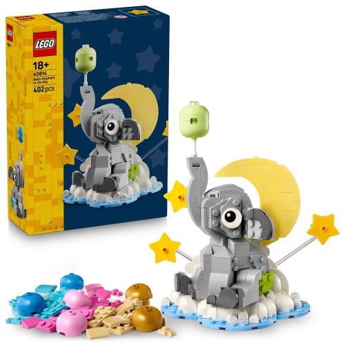 LEGO® Pui de elefant pe cer, Cadou de etalare pentru proaspeții părinți 40814