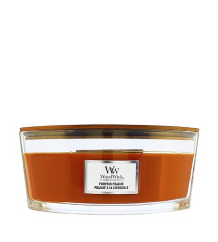 WoodWick Pumpkin Praline lumânare parfumată cu fitil de lemn 453,6 g