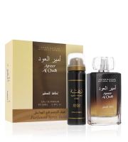 Lattafa Ameer Al Oudh set cadou unisex apă de parfum 100 ml + deodorant 50 ml