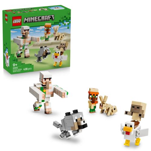 Jucărie LEGO® Minecraft® Atac în deșert cu un jocheu de găini 21592