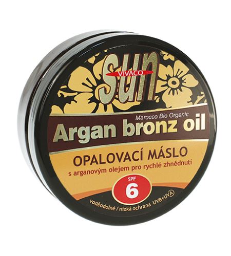 Vivaco SUN Argan Bronz Oil unt de corp pentru plajă cu ulei de nucă de cocos orga SPF 6 200 ml