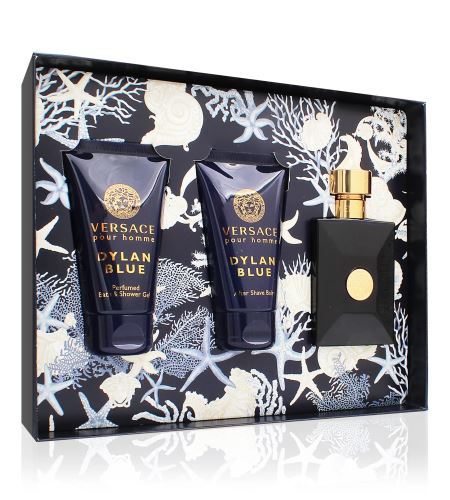 Versace Dylan Blue Pour Homme set cadou pentru bărbati apă de toaletă 50 ml + gel de dus 50 ml + balsam de după bărbierit 50 ml