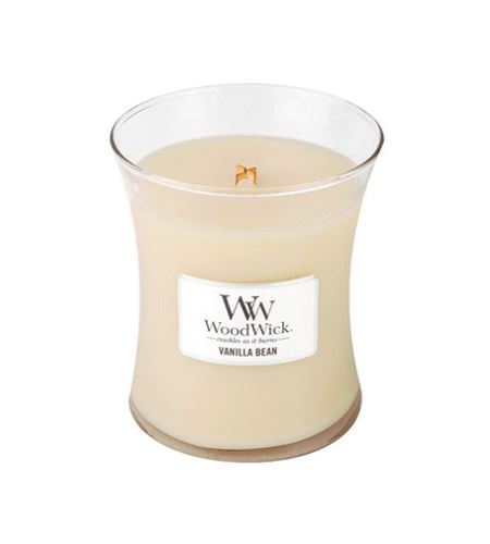 WoodWick Vanilla Bean lumânare parfumată cu fitil de lemn 275 g