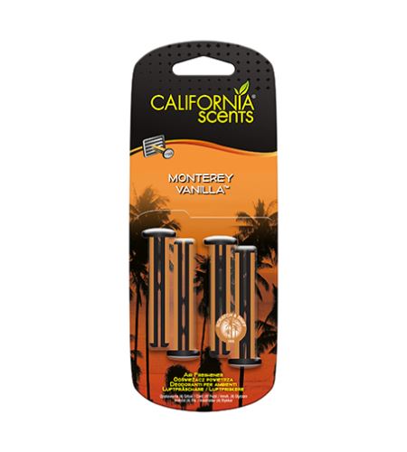 California Scents Vent Stick Monterey Vanilla parfum în mașină 4 buc
