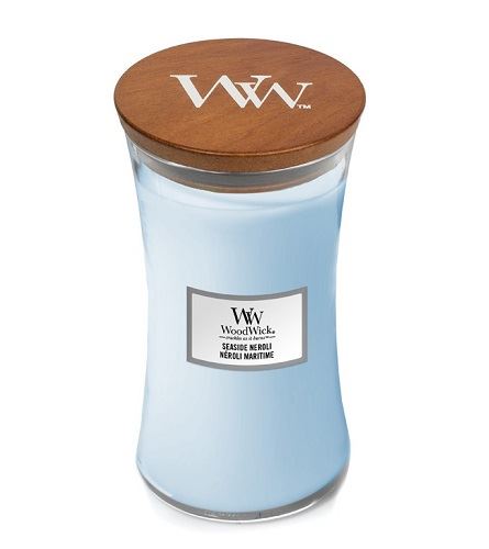 WoodWick Seaside Neroli lumânare parfumată cu fitil de lemn 609,5 g